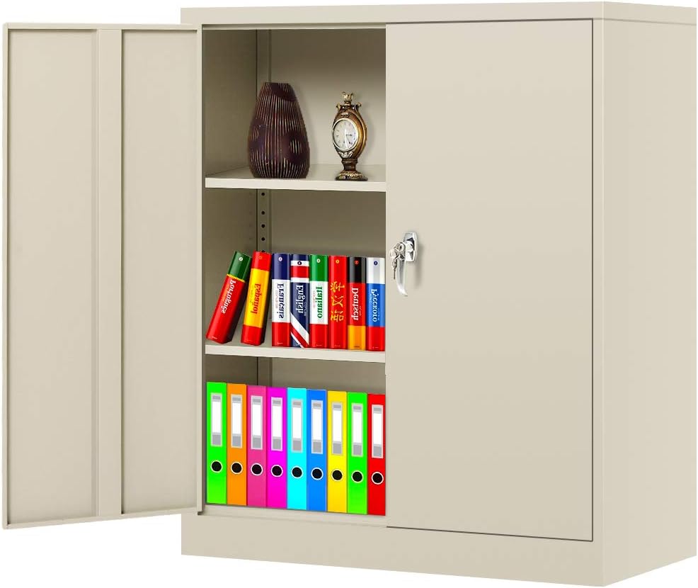 Metal Locking Steel Storage Cabinet 42” with Adjustable Shelves Z61138
