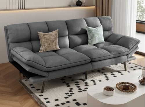 Grey Convertible Futon Sofa Bed E7166