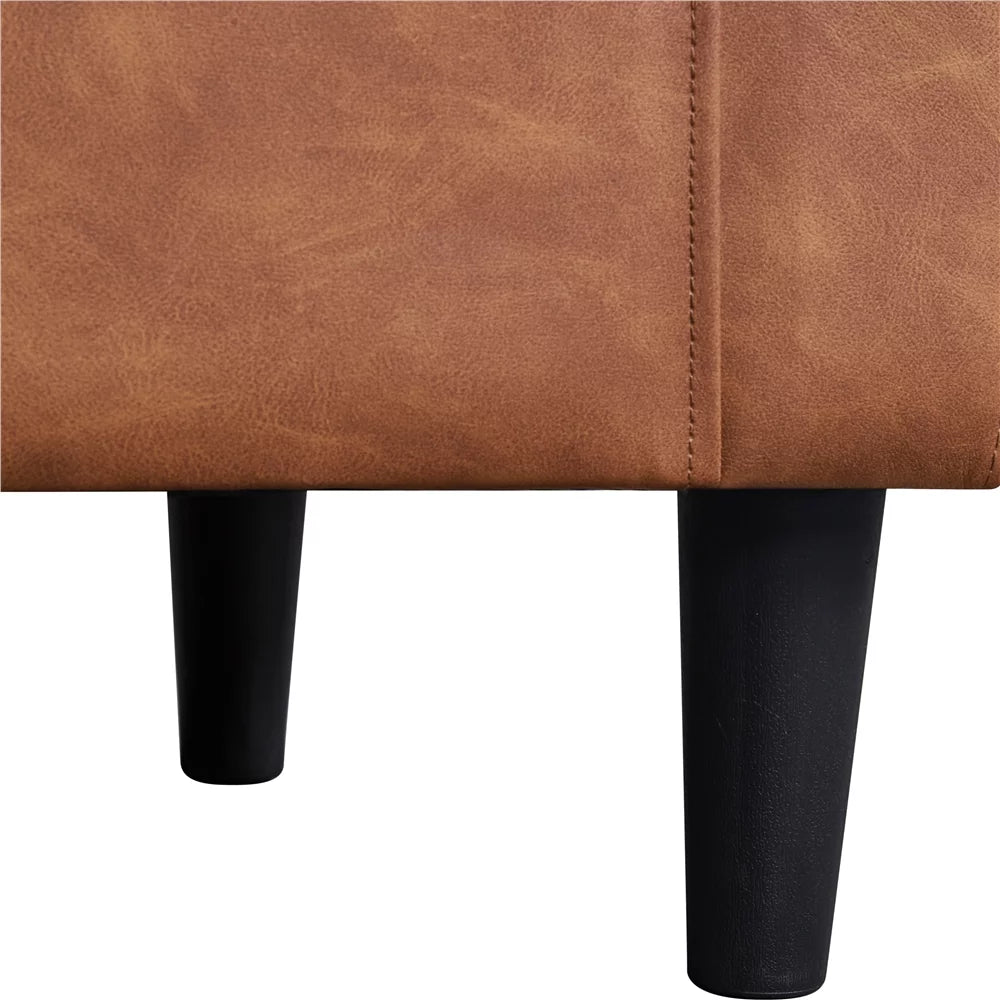 Brown Faux Leather Upholstered Accent Chair Y318