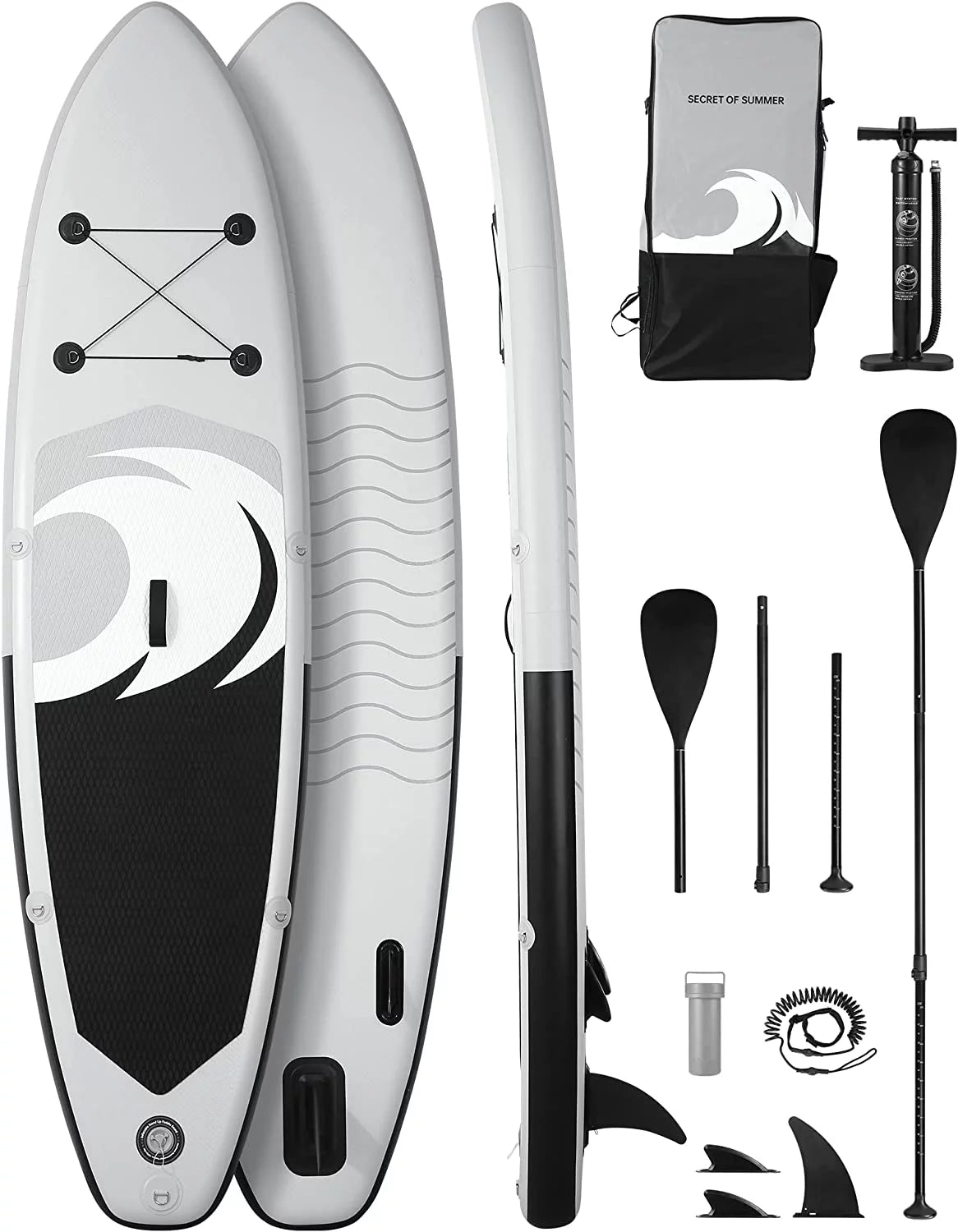Inflatable Stand up Paddle Board with Triple Action Pump Green D675