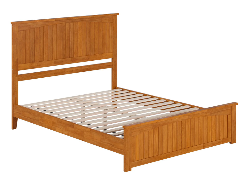 Queen Solid Wood Low Profile Platform Bed with Footboard W626