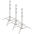 3-Pack Stainless Steel Foldable Light Stand with Universal Adapter D85602