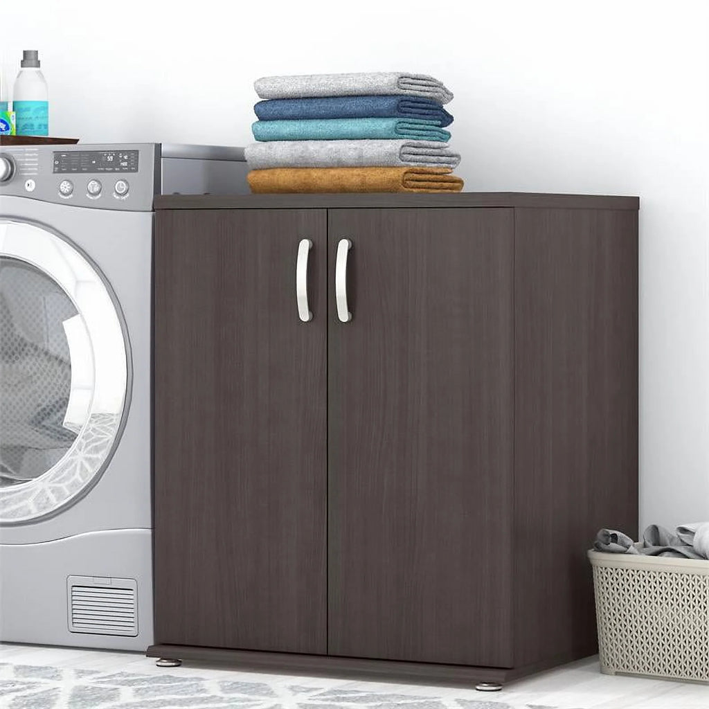 Storm Gray Engineered Wood Cabinet with Doors Y535