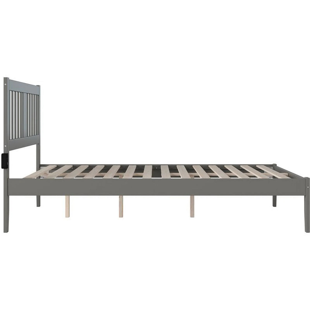 Gray Wood Queen Spindle Bed with USB Charger A345