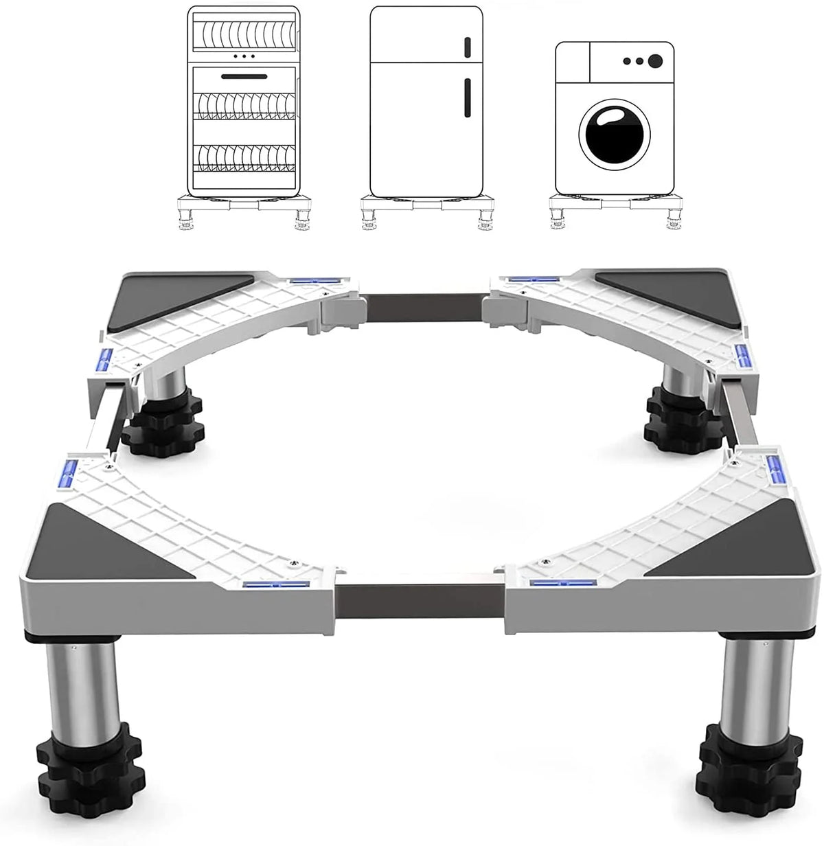 Adjustable Mini Fridge and Washer Stand with 4 Heavy Duty Feet Y505688