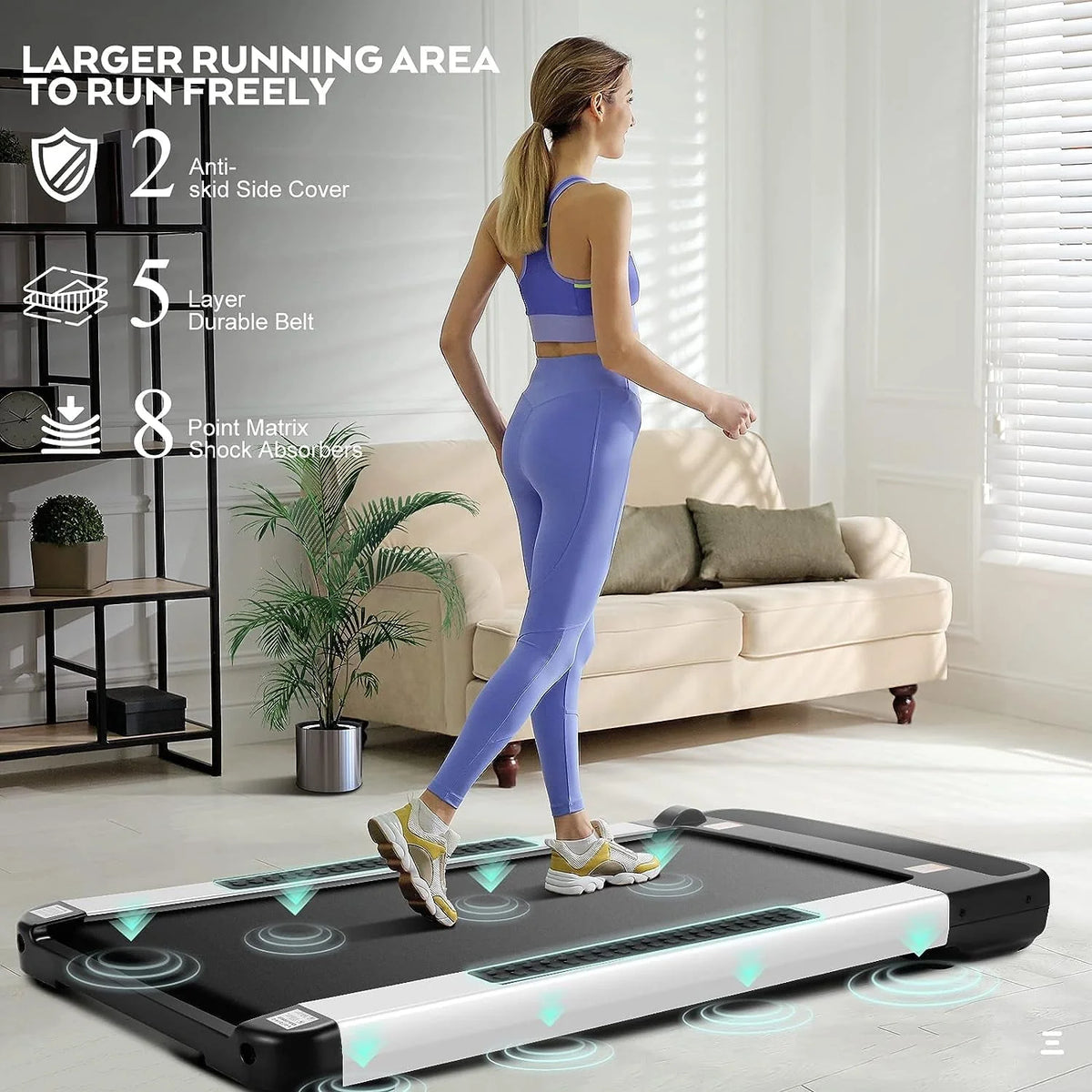 Black Under Desk Treadmill with Remote Control M578