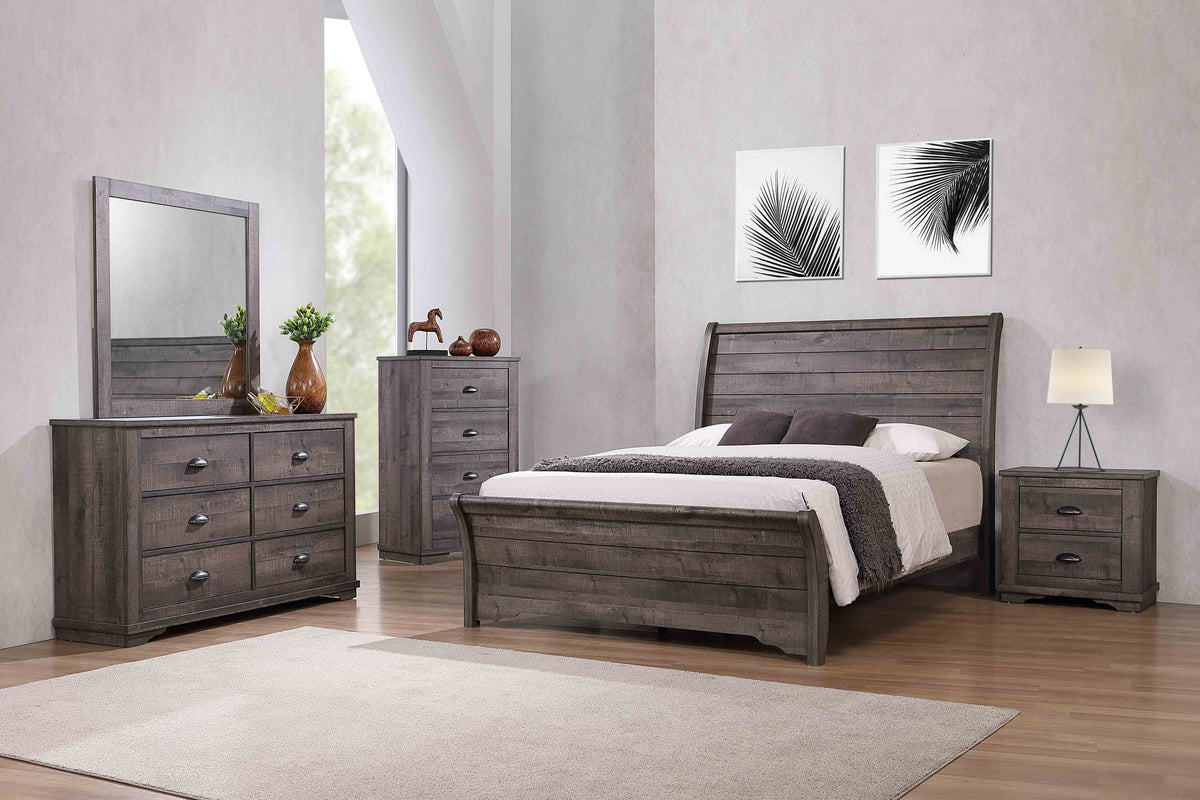 Gray King 5 Piece Bedroom Set Q1581