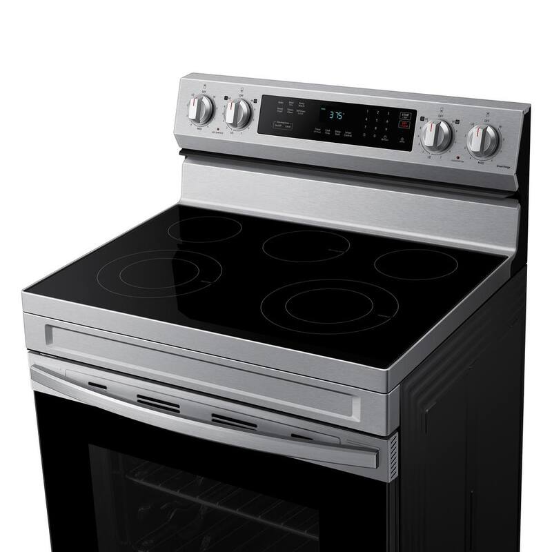 6.3 cu. ft. Smart Freestanding Electric Range with Rapid Boil and Self Clean in Stainless Steel V977368