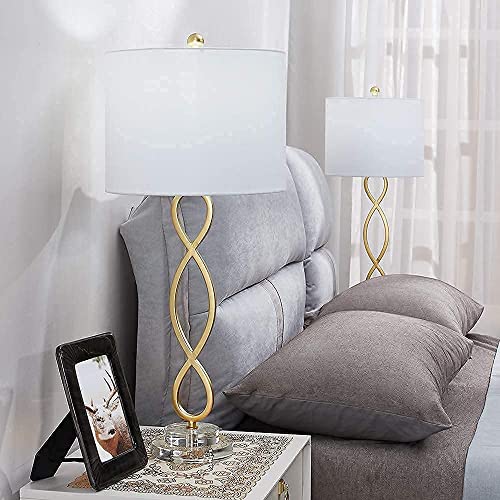 30" Brass Gold Table Lamps Set of 2 V962