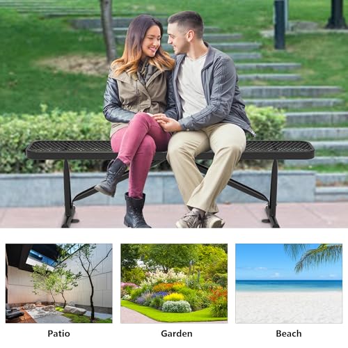 Heavy Duty Metal Park Bench with Portable Frame W75982