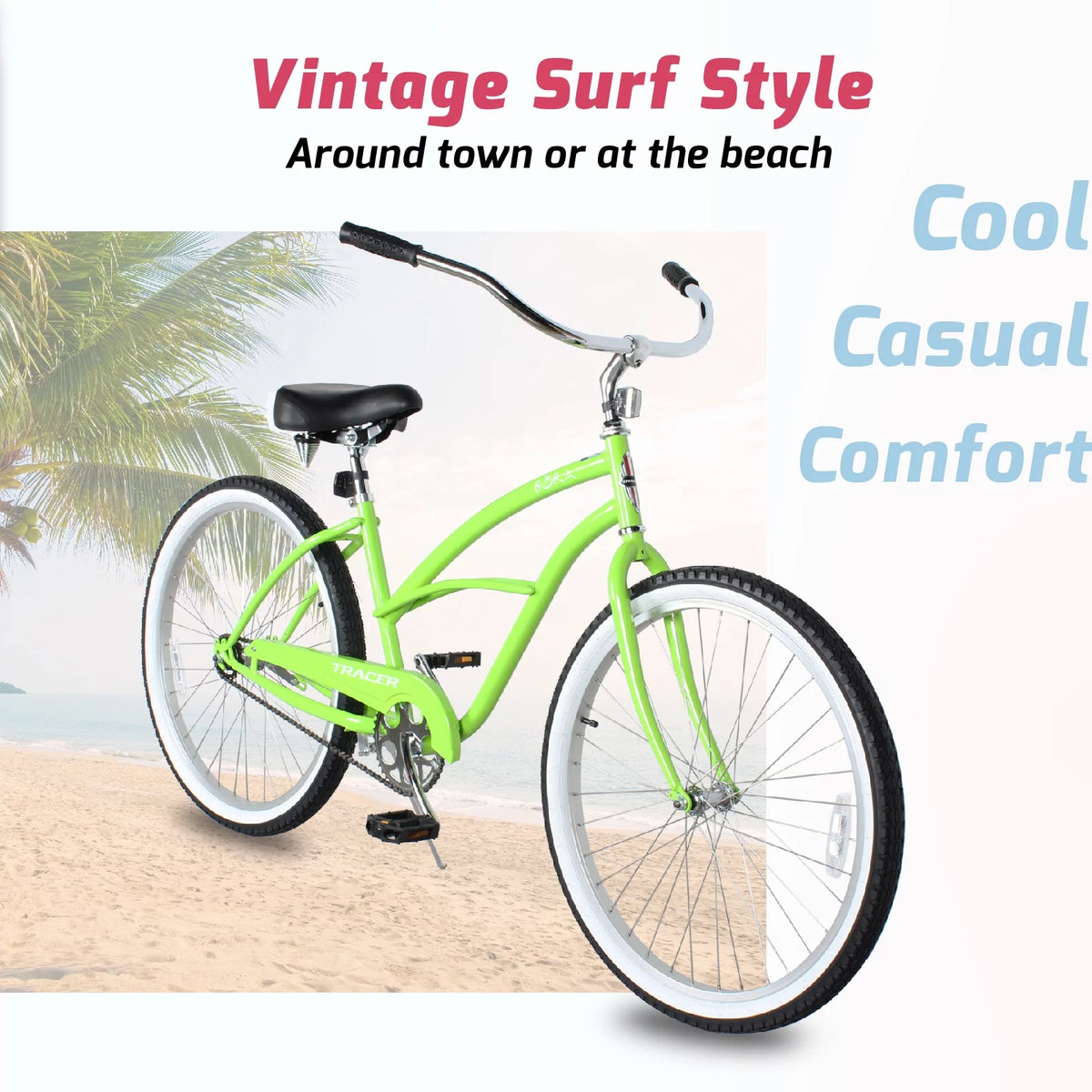 26 Inch 1 Speed Mint Green Cruiser Bike R450170