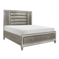 Queen Platform Bed with LED Headboard and 2 Drawer Footboard C805082