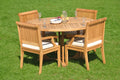 5 Pc Teak Dining Set with Round Table and 4 Arm Chairs U870124