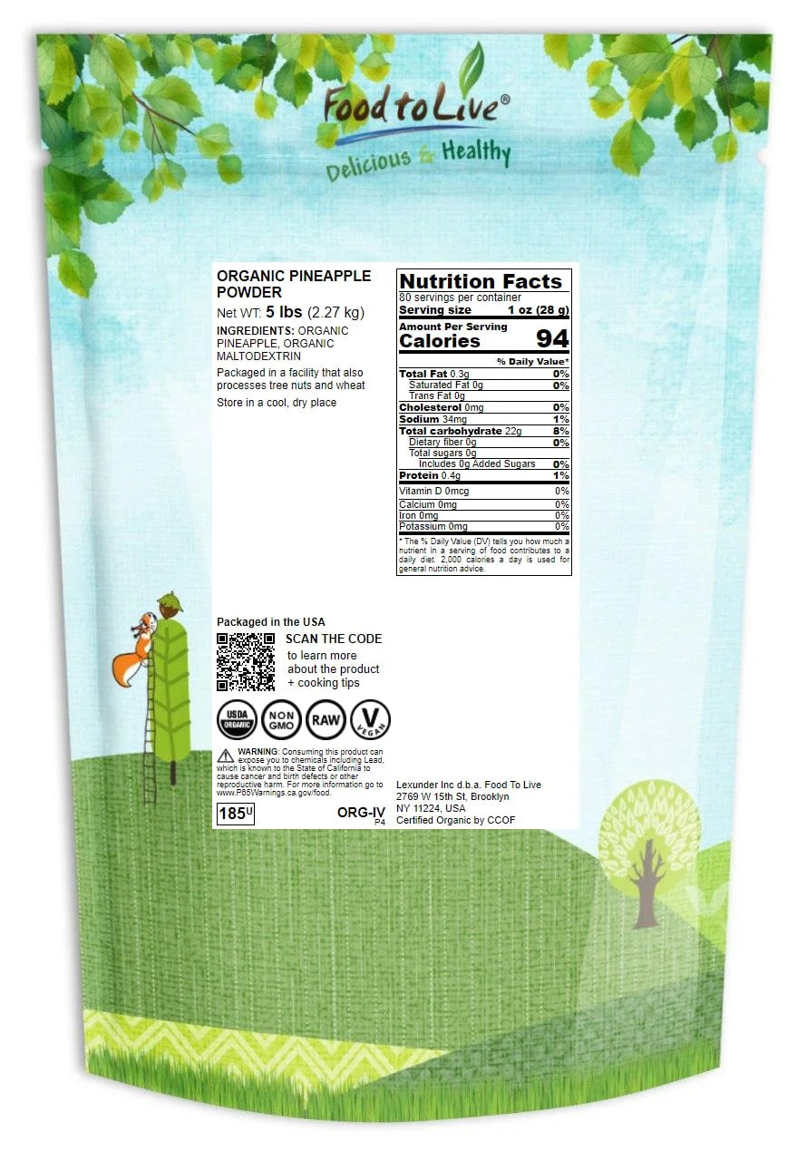 Organic Pineapple Powder, 5 Pounds R626