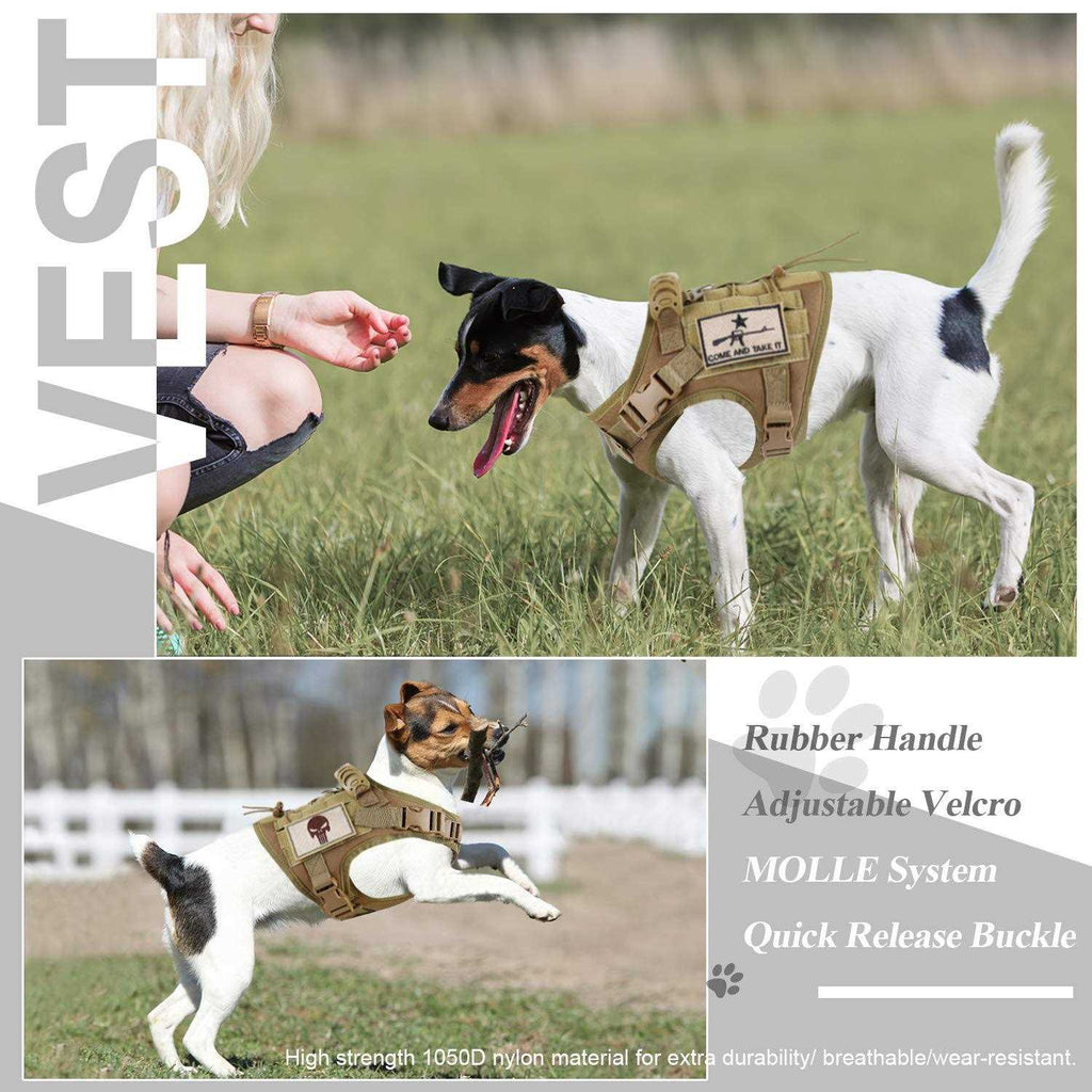 Adjustable MOLLE Dog Training Harness with Rubber Handle Y349822