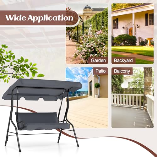 3 Person Porch Swing with Removable Cushion and Canopy G38663