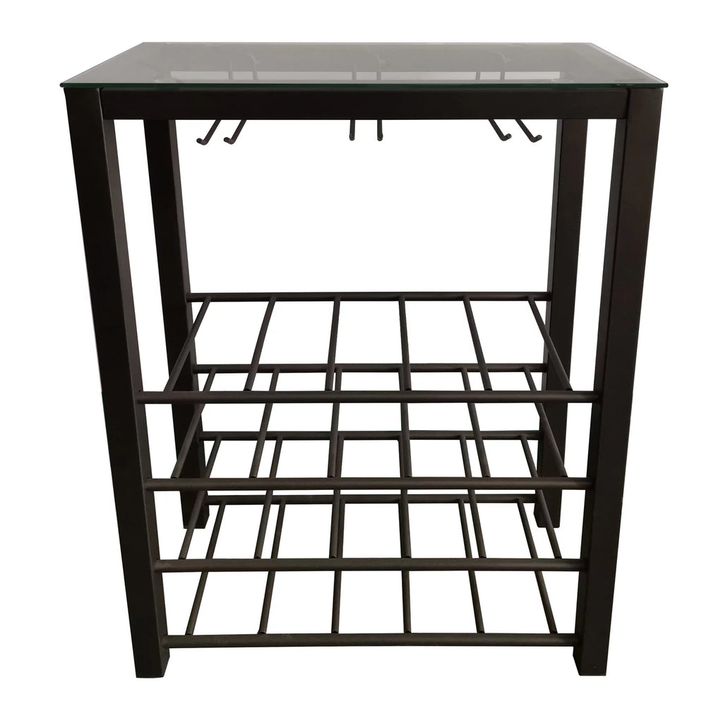 4 Tier Wine Rack with Storage Shelves and Glass Holders N67517