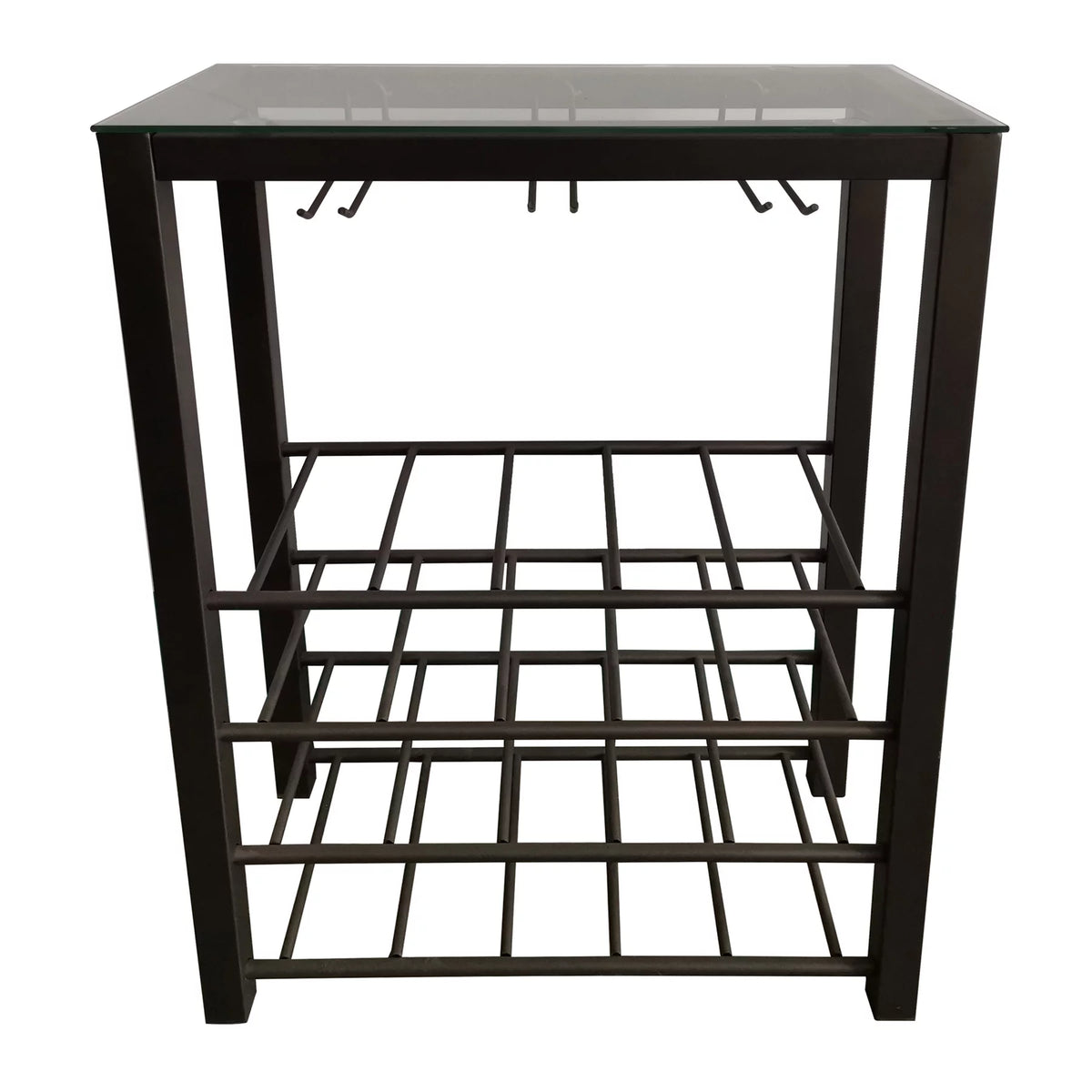 4 Tier Wine Rack with Storage Shelves and Glass Holders N67517