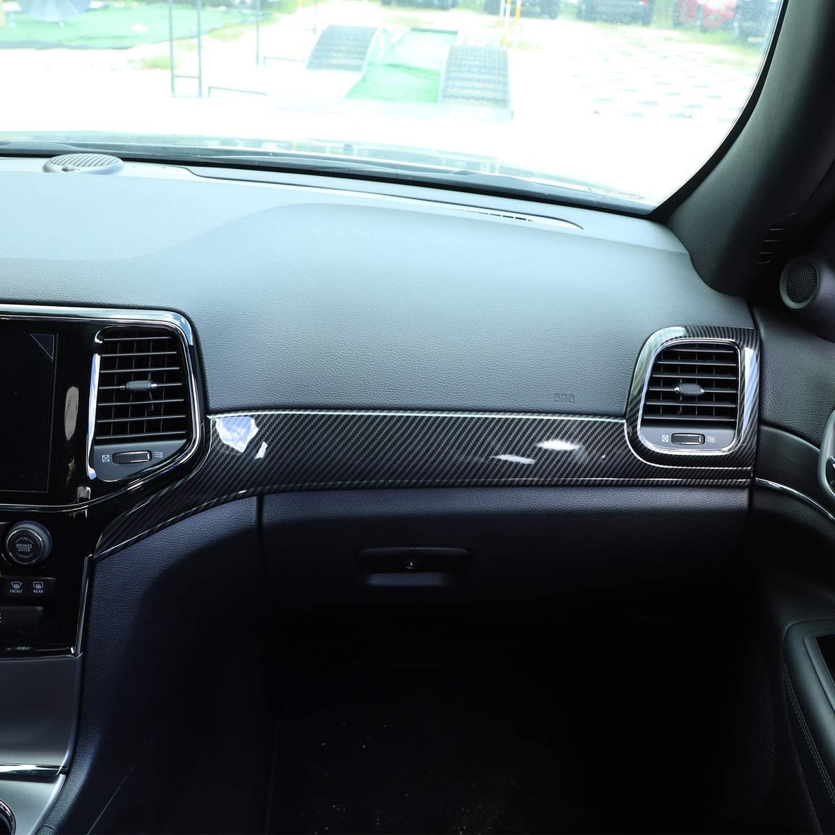 Dashboard Panel Trim & Door Handle Cover Kits Carbon Fiber Texture H8196