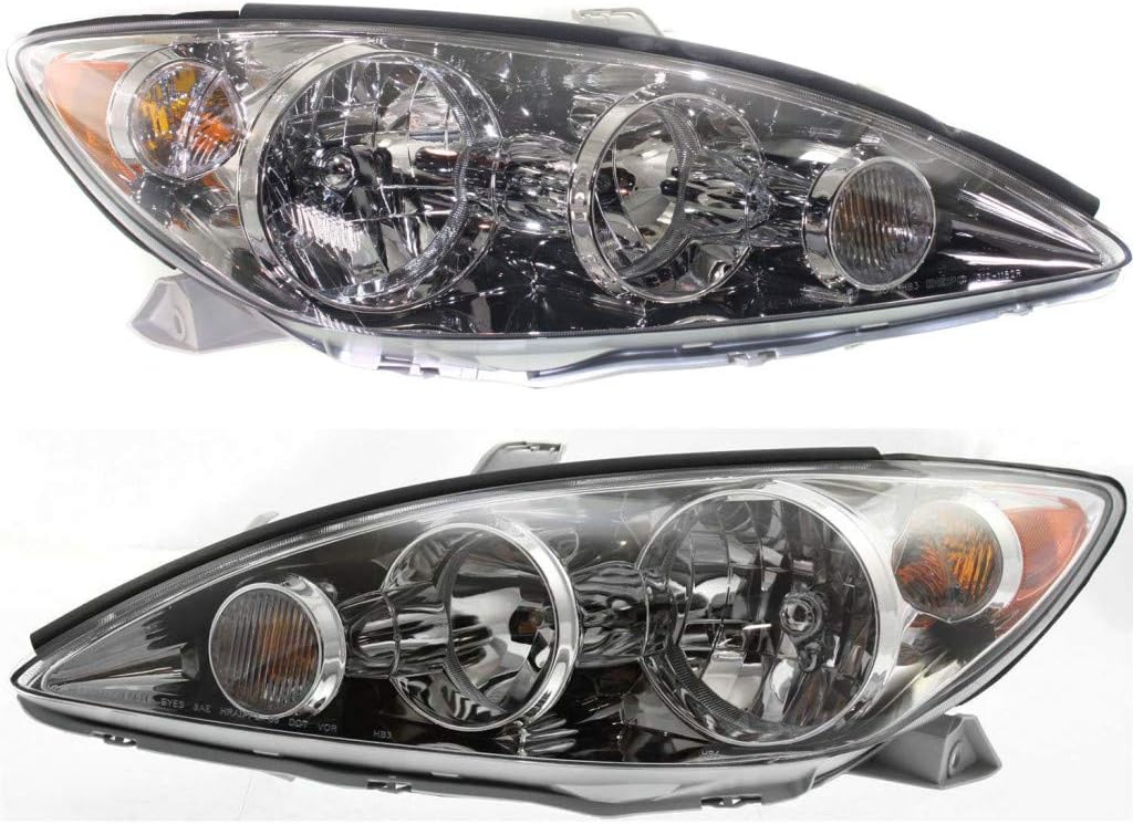 2005 2006 Toyota Camry Headlight Assembly Pair Driver and Passenger Side E502