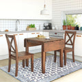 3-Piece Wood Drop Leaf Dining Table Set with 2 Chairs J680216