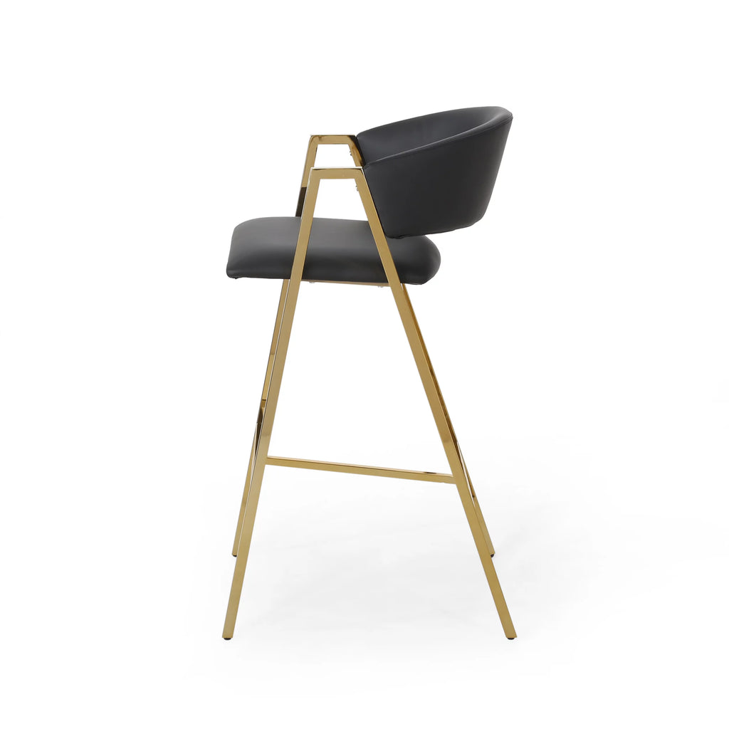 Black Faux Leather Barstool Set of 2 Z847731