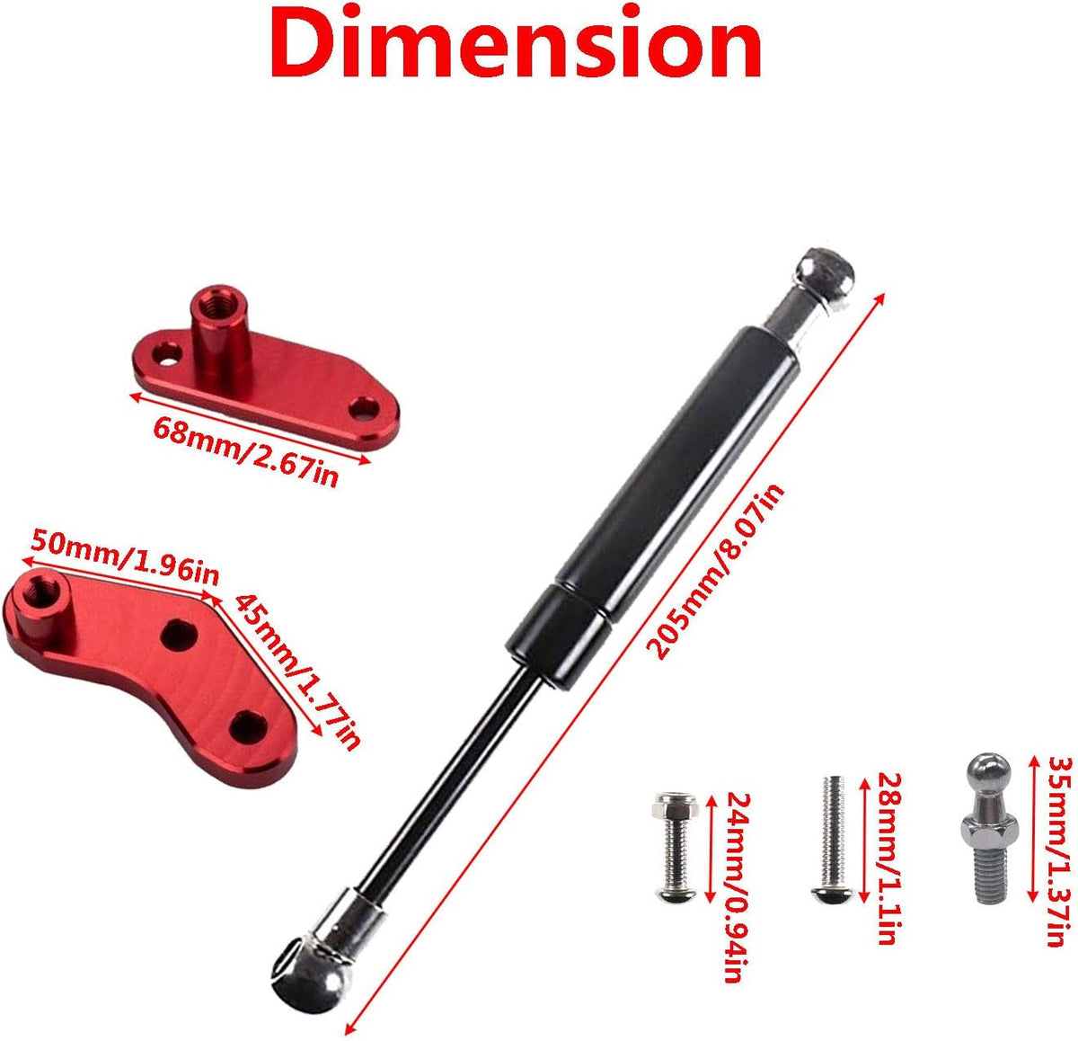 Door Opener Kits Door Shocks Struts Compatible with 2017-2022 Can Am Maverick X3 and X3 Max Front and Rear Doors (Red) Pack of 2 J8659