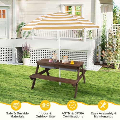 Kids 4 in 1 Sand and Water Table with Umbrella I2727