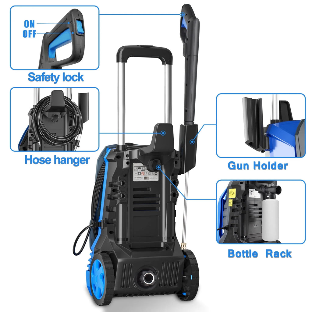 Electric Pressure Washer 3200Psi Max 2GPM with 4 Nozzle F2749