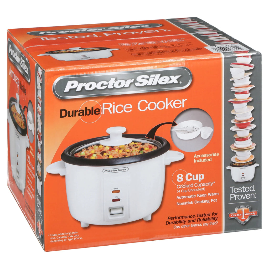 White 8 Cups Rice Cooker & Food Steamer M178