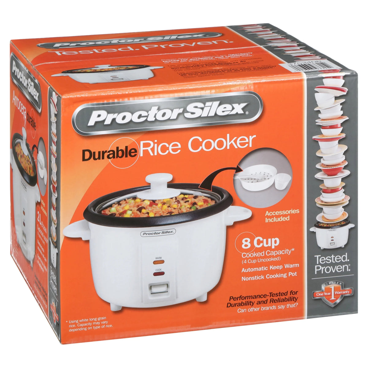 White 8 Cups Rice Cooker & Food Steamer M178