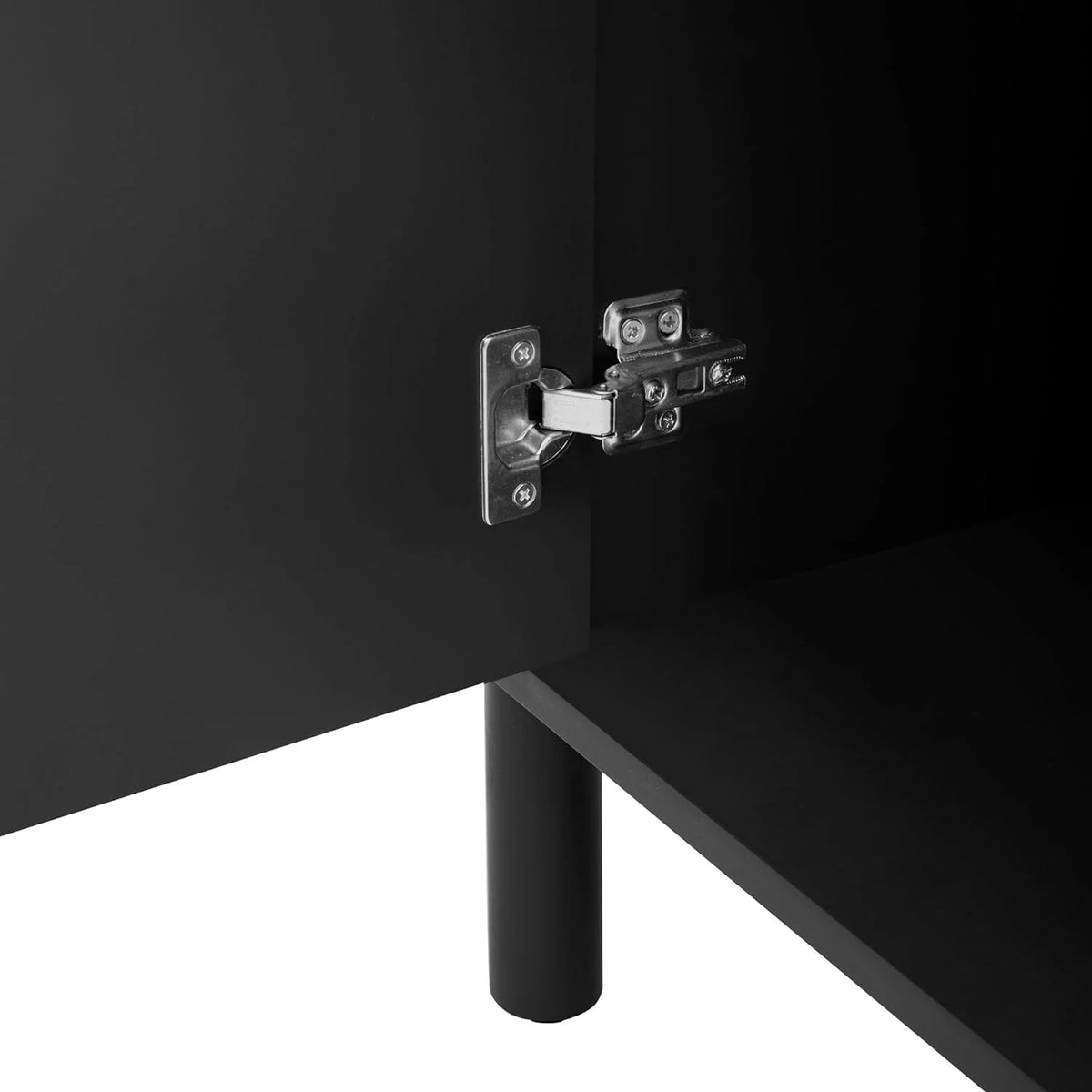 Black Curved Sideboard Cabinet with Adjustable Shelves D642764