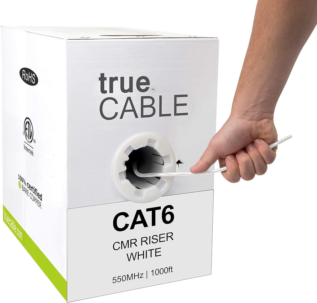 Cat6 Riser 1000ft Green 23AWG Bare Copper UTP Bulk Ethernet Cable Y605