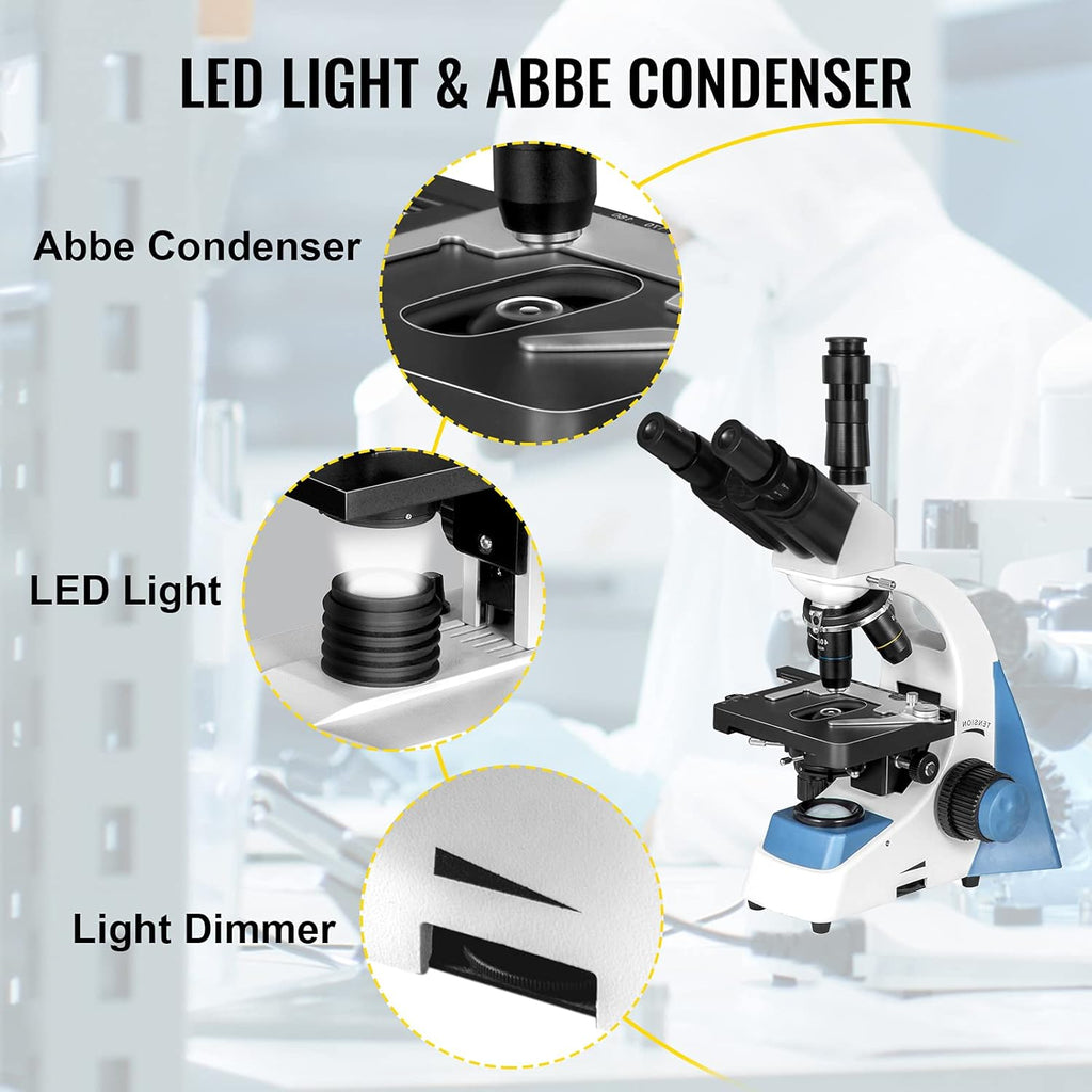 Trinocular Compound Microscope 40X-2500X LED Q5570