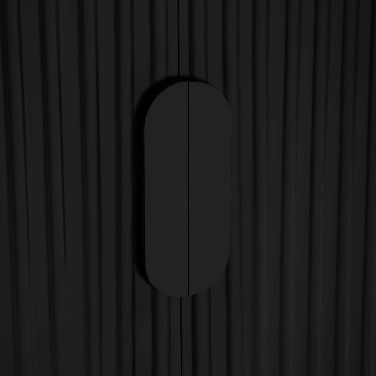 Black Curved Sideboard Cabinet with Adjustable Shelves D642764