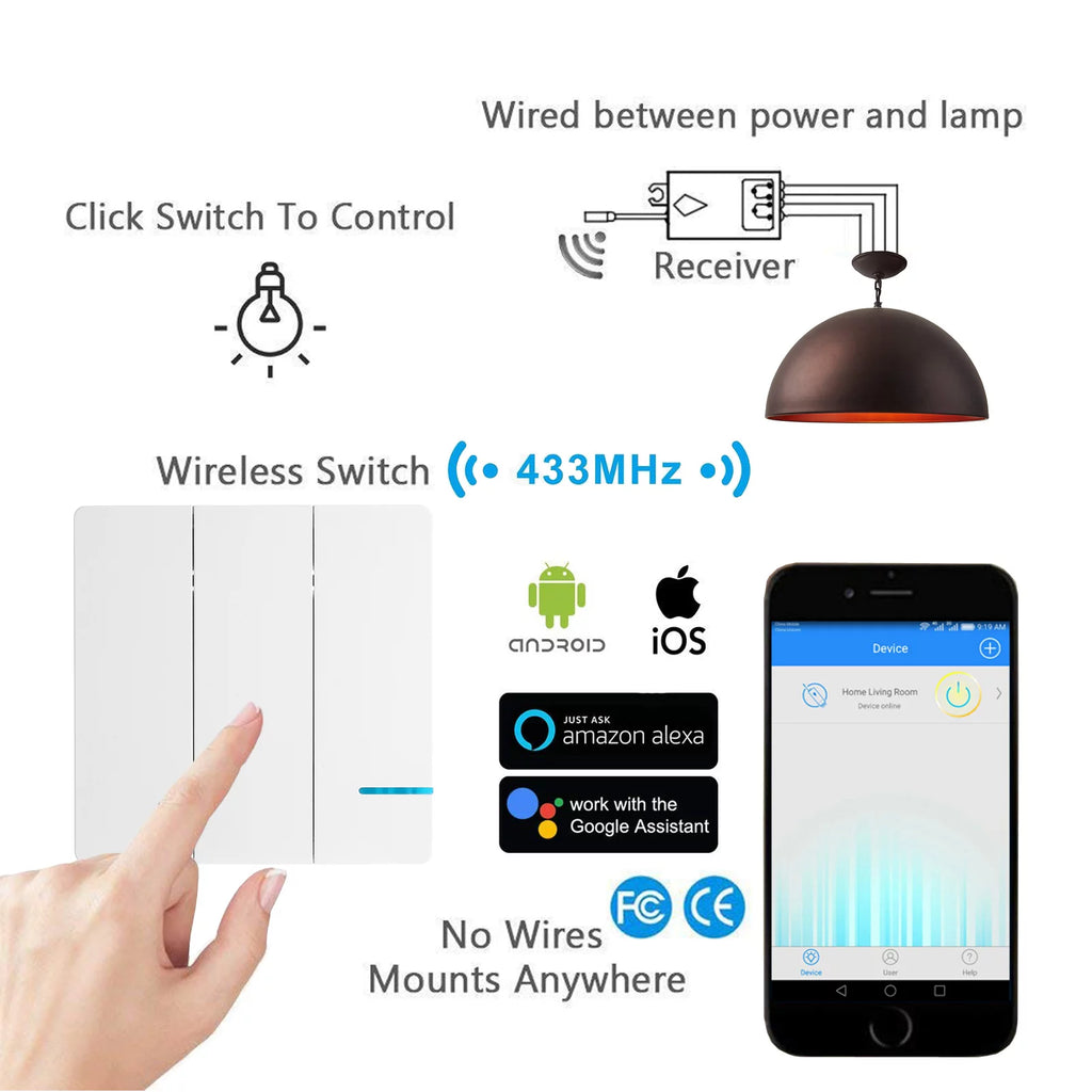 WiFi Wall Wireless 3-gang Switch N715