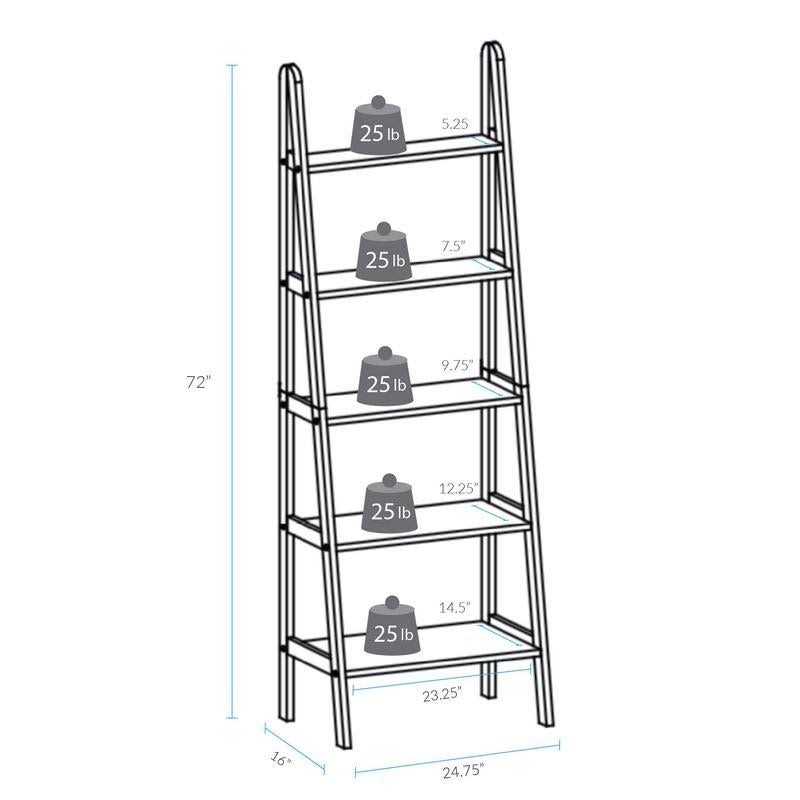 5-Shelf Ladder Bookcase G8225