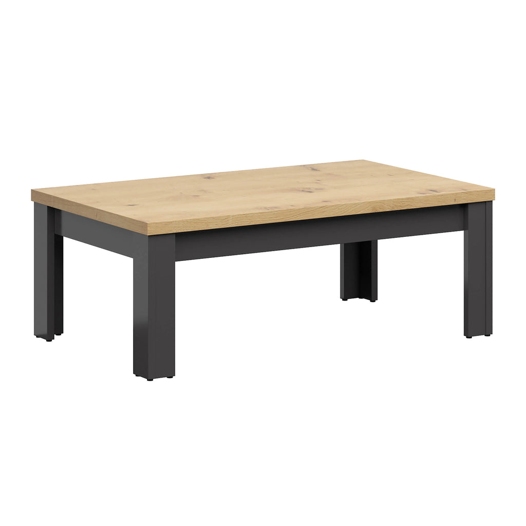 Dark Gray Oak Wood Rectangular Coffee Table J417