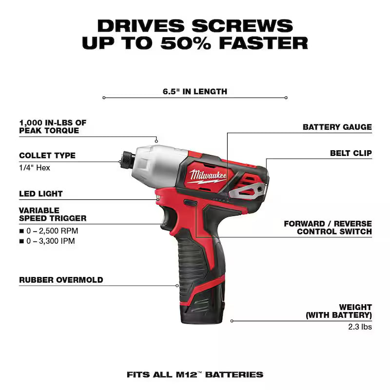 12V Cordless Drill Driver/Impact Combo Kit with Right Angle Drill C8593