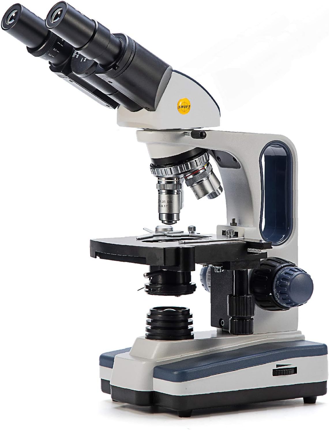 40X-2500X Binocular Compound Microscope with Wide-Field 10X and 25X Eyepieces H127926