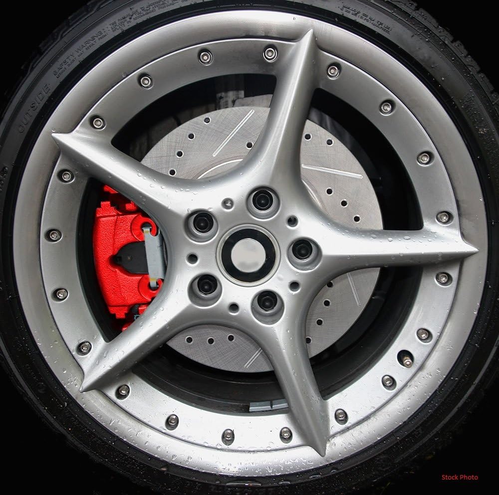 Powder Coated Red Calipers + Ceramic Brake Pads Kit L391859