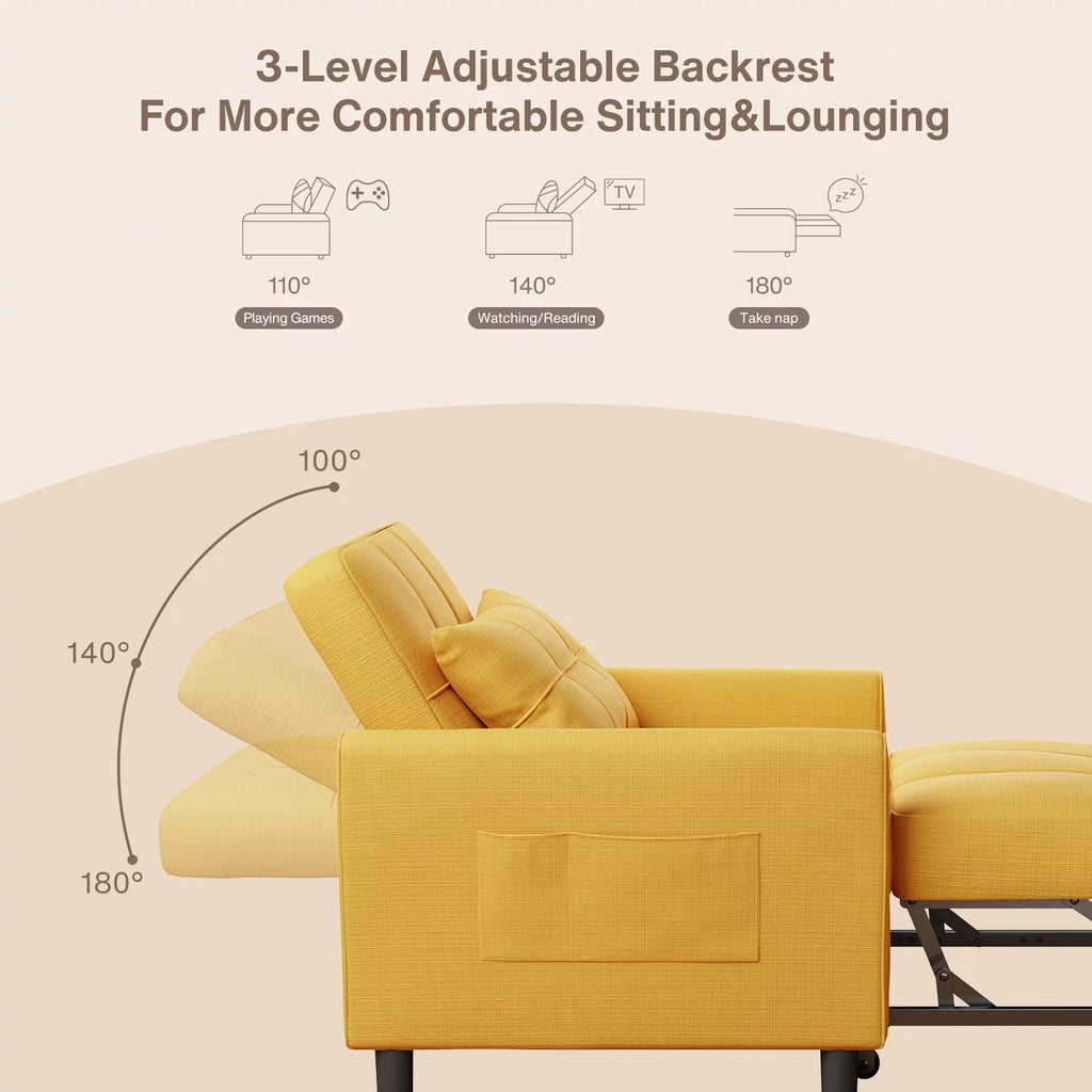 Yellow Convertible Sofa Bed G134275