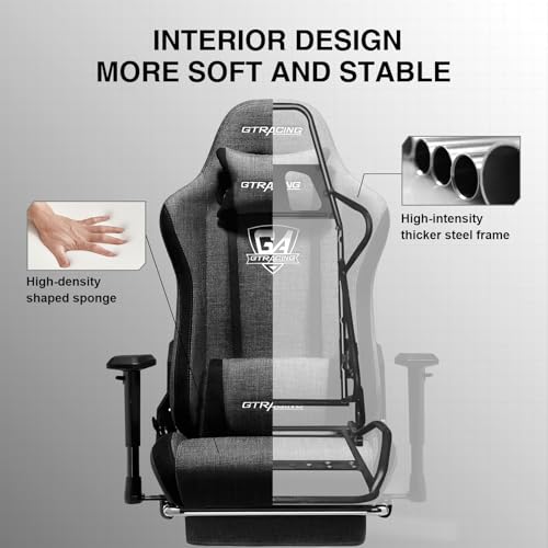 Fabric Breathable Big and Tall Ergonomic Gaming Chair with Footrest Z268