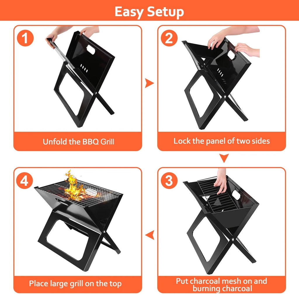 Charcoal BBQ Portable Foldable Grill J693238