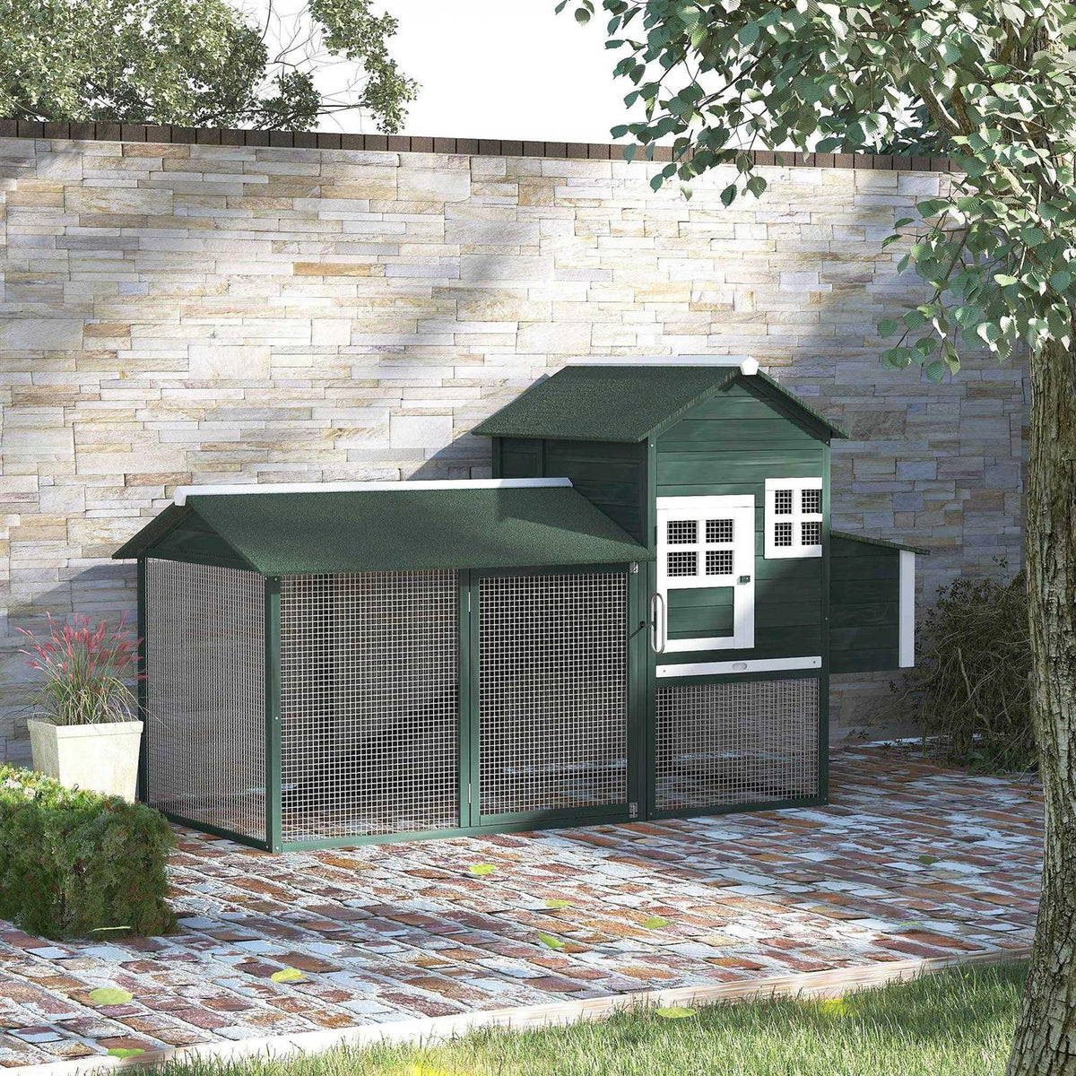 Wooden Chicken Coop with Run Nesting Box W9282