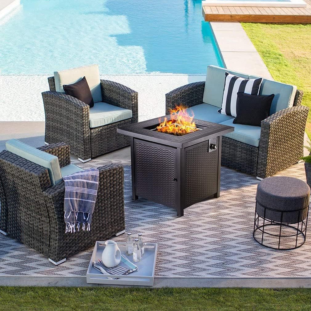 28 Inch 50,000 BTU Auto-Ignition Propane Fire Pit Table I2170