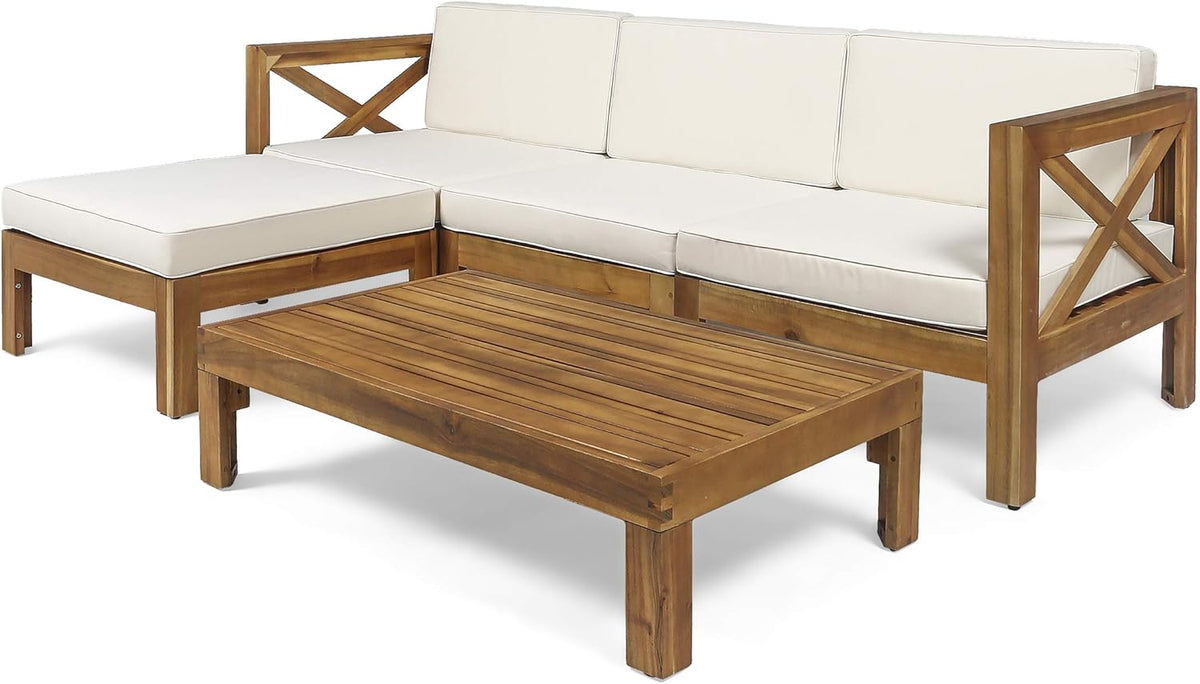 Acacia Wood 5 Piece Sofa Set U891