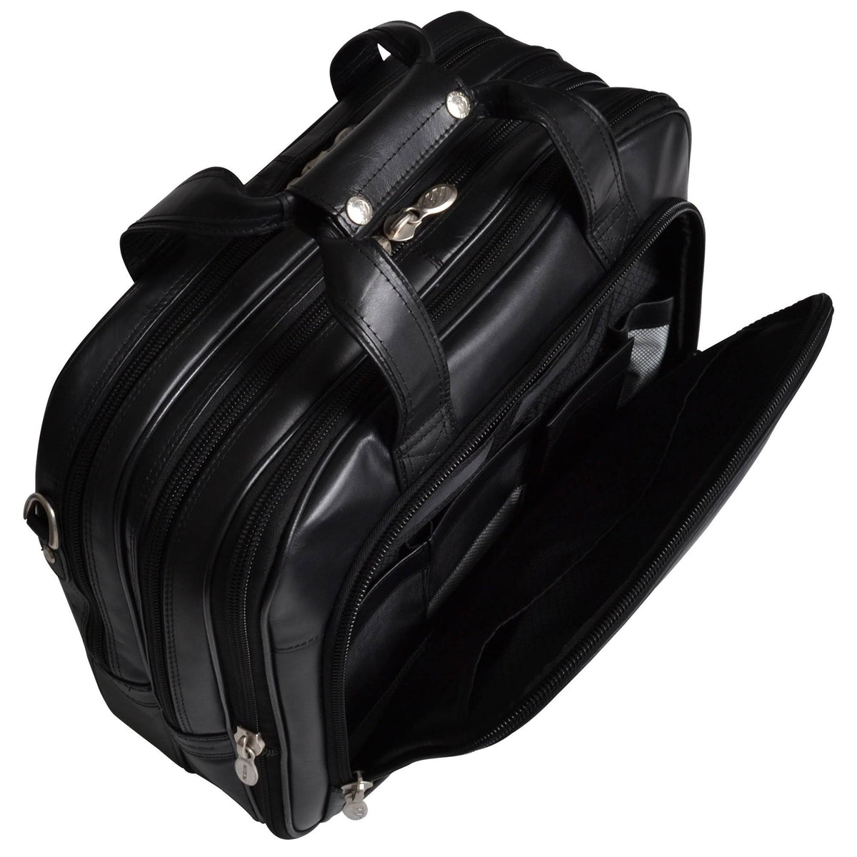 Black Leather Laptop Case Q289