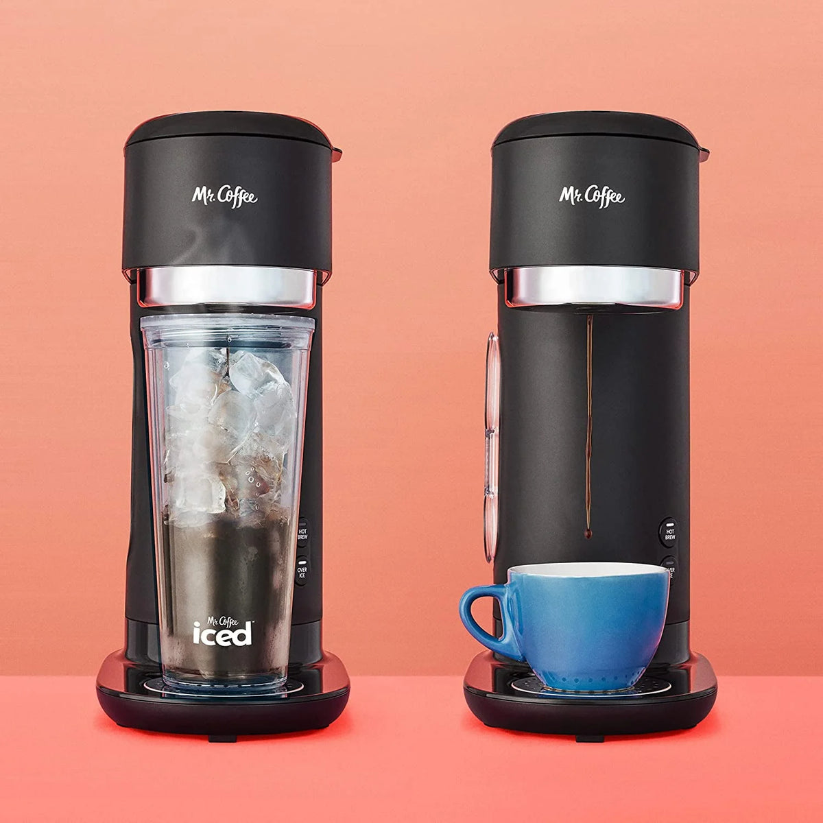 Black Single Serve Iced and Hot Coffee Maker with Tumbler J316