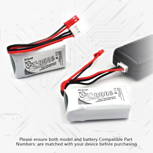 7.4V 850mAh LiPo Battery with JST Plug O150489
